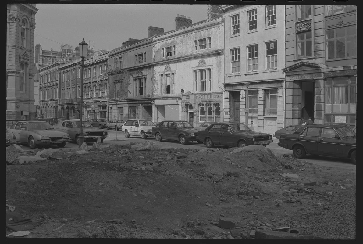 Buildings on east side of Mount Stuart Square, Butetown.