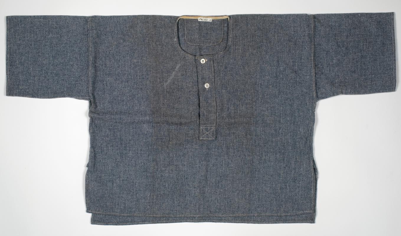 Tinplate workers' blue flannel shirt