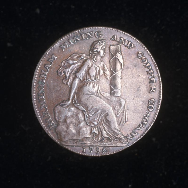 Birmingham Mining and copper Co Halfpenny 1772 (obv.)