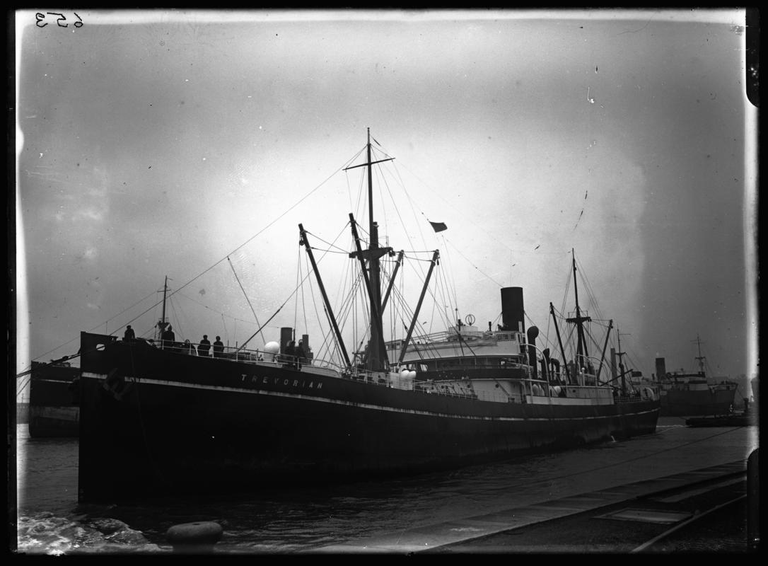 3/4 Port bow view of the S.S. TREVORIAN, 1936-1937