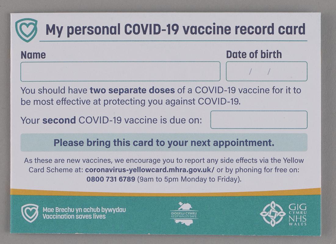 Vaccine record card