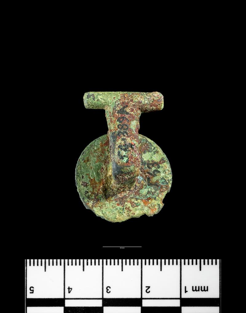 Roman copper alloy button and bar fastener