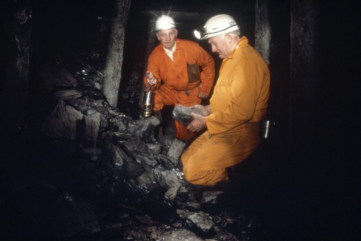 Two miners underground at Big Pit