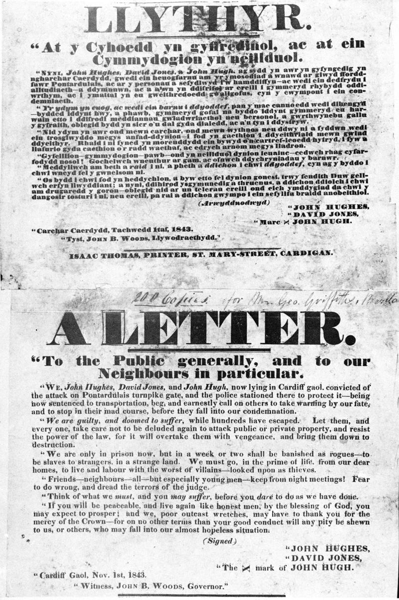 A letter, "to the public generally and to our neighbours in particular"