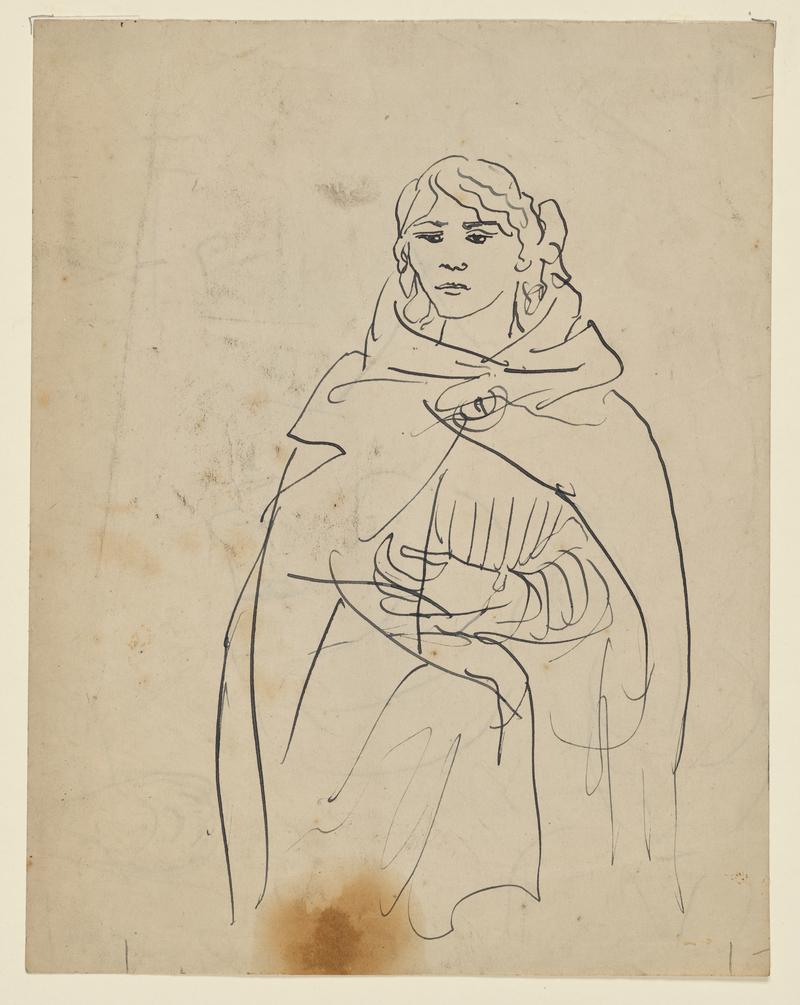 Three Quarter-Length Sketch of a Woman