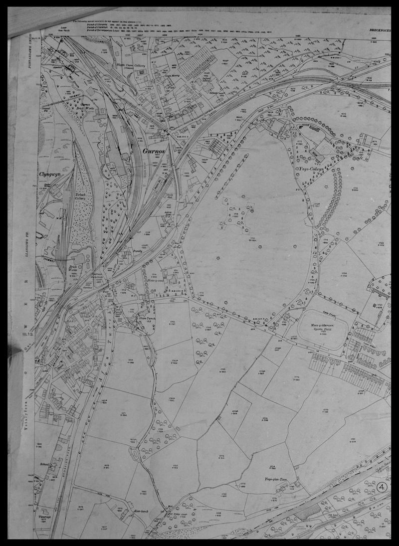 Map of Ystalafera area, Swansea Valley.