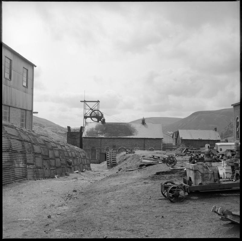 Black and white film negative showing Fernhill Colliery yard, 11 July 1976.  'Fernhill 11 July 1976' is transcribed from original negative bag.