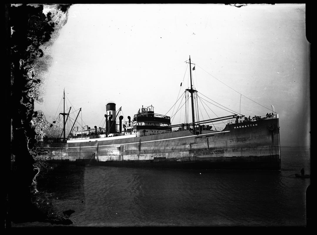 Starboard broadside view of S.S. HARMATTAN, c.1936.