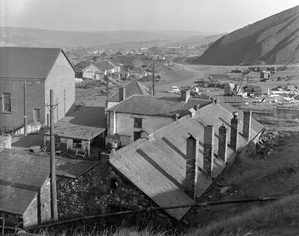 General view over the roof of the blacksmith's shop, Big Pit