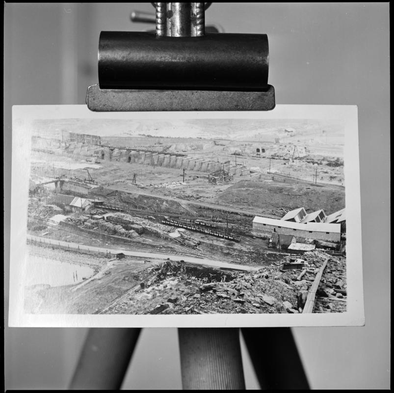 Black and white film negative of a photograph showing a view of the ?by-product plant, Blaenavon.  Appears to be identical to 2009.3/3067.