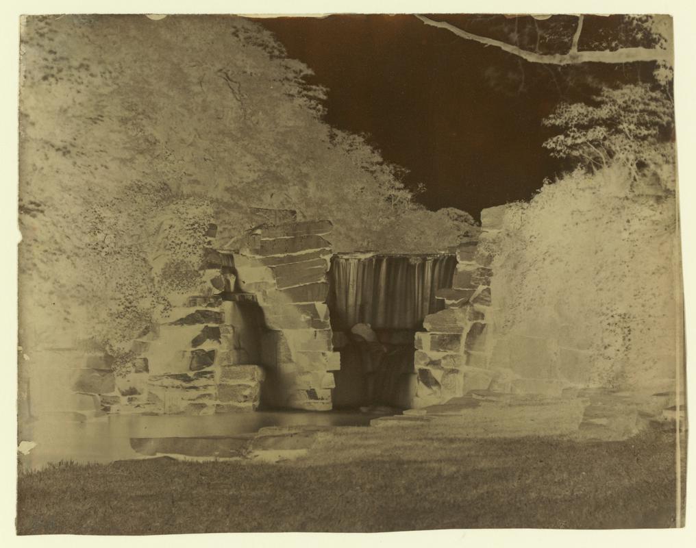 Penllergare, waterfall, paper negative