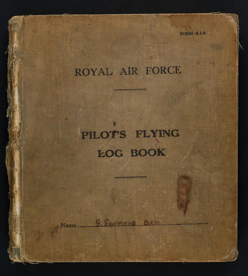 RAF Log Book (1), Sgt Glyn Griffiths DFM