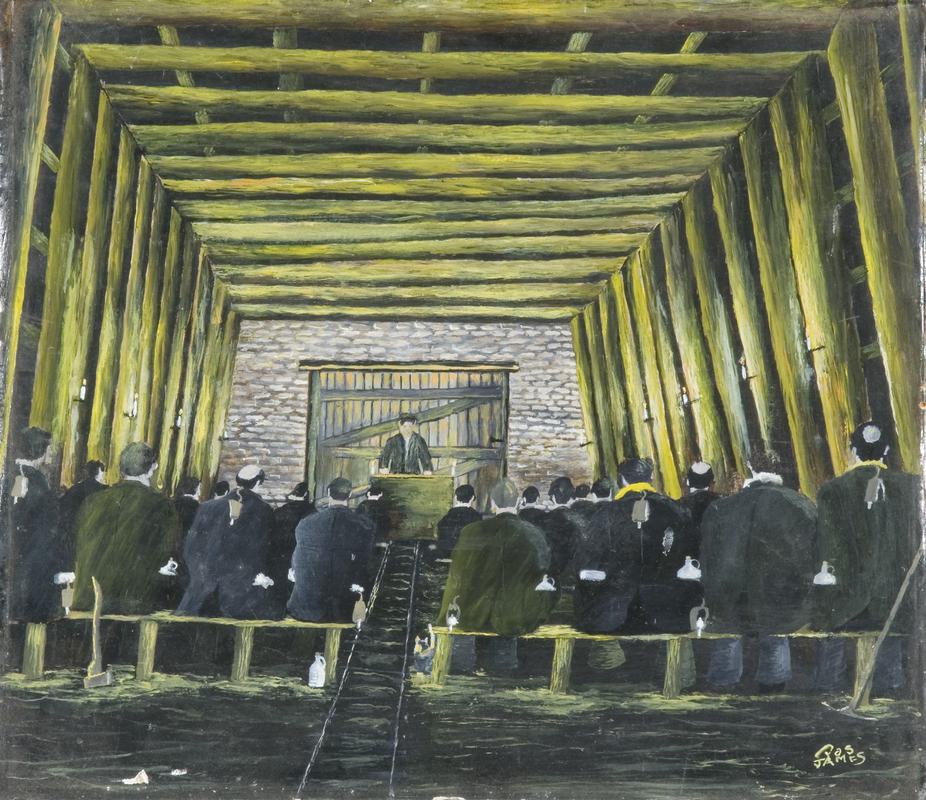 Mynydd Newydd underground chapel, painting