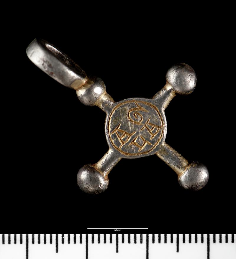 Medieval silver gilt pendant