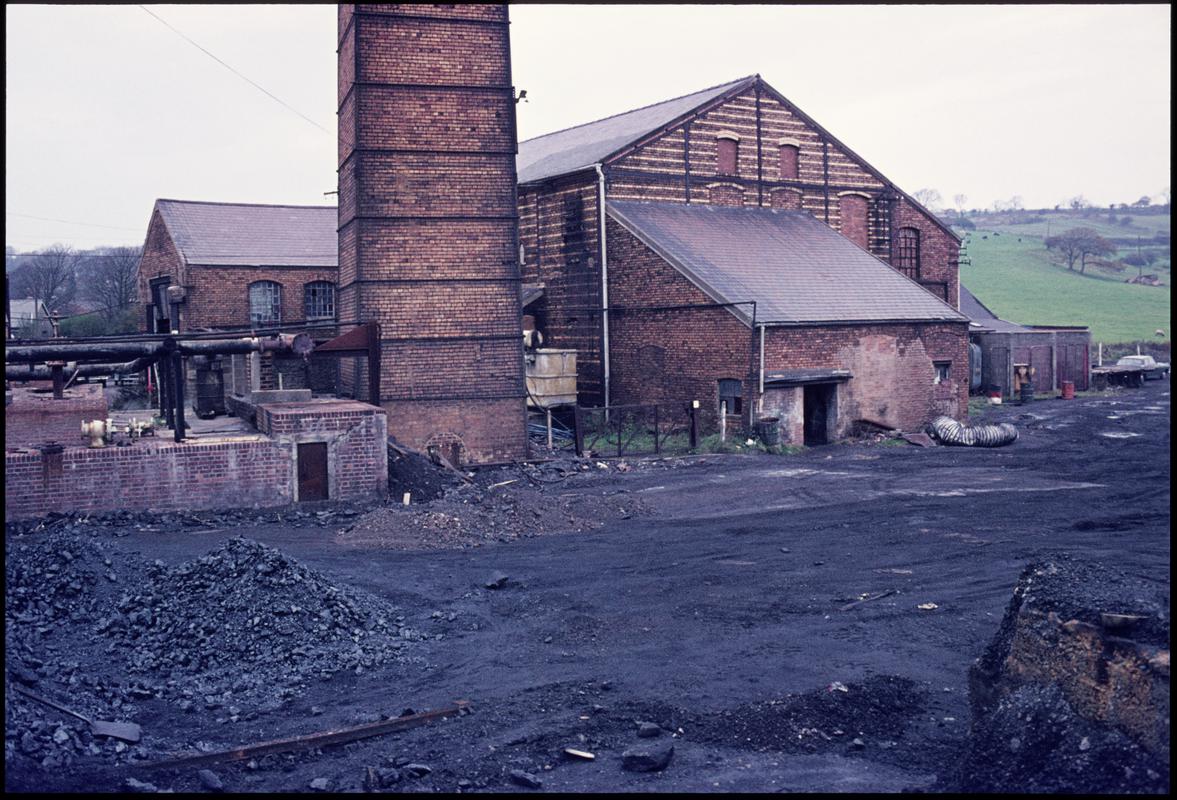 Colour film slide showing a surface view of Morlais Colliery c.1975.