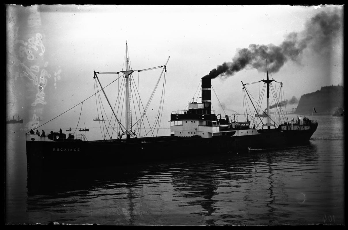 S.S. RUCKINGE, glass negative