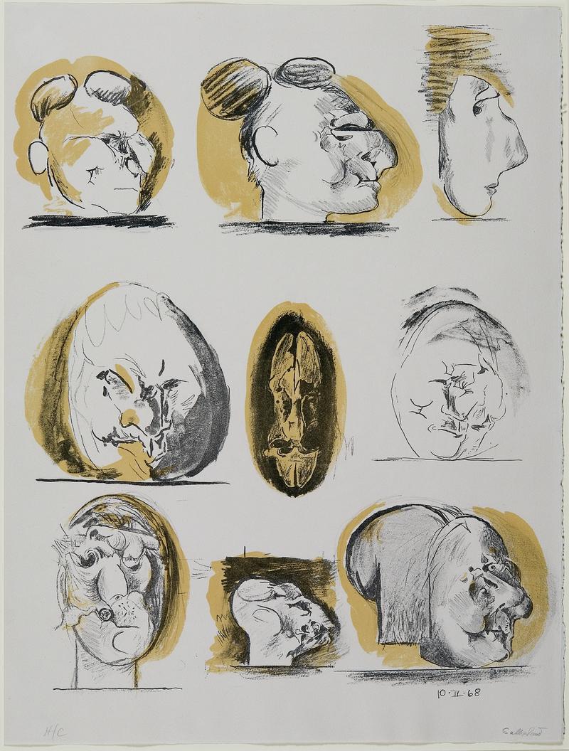 Sheet of studies, heads