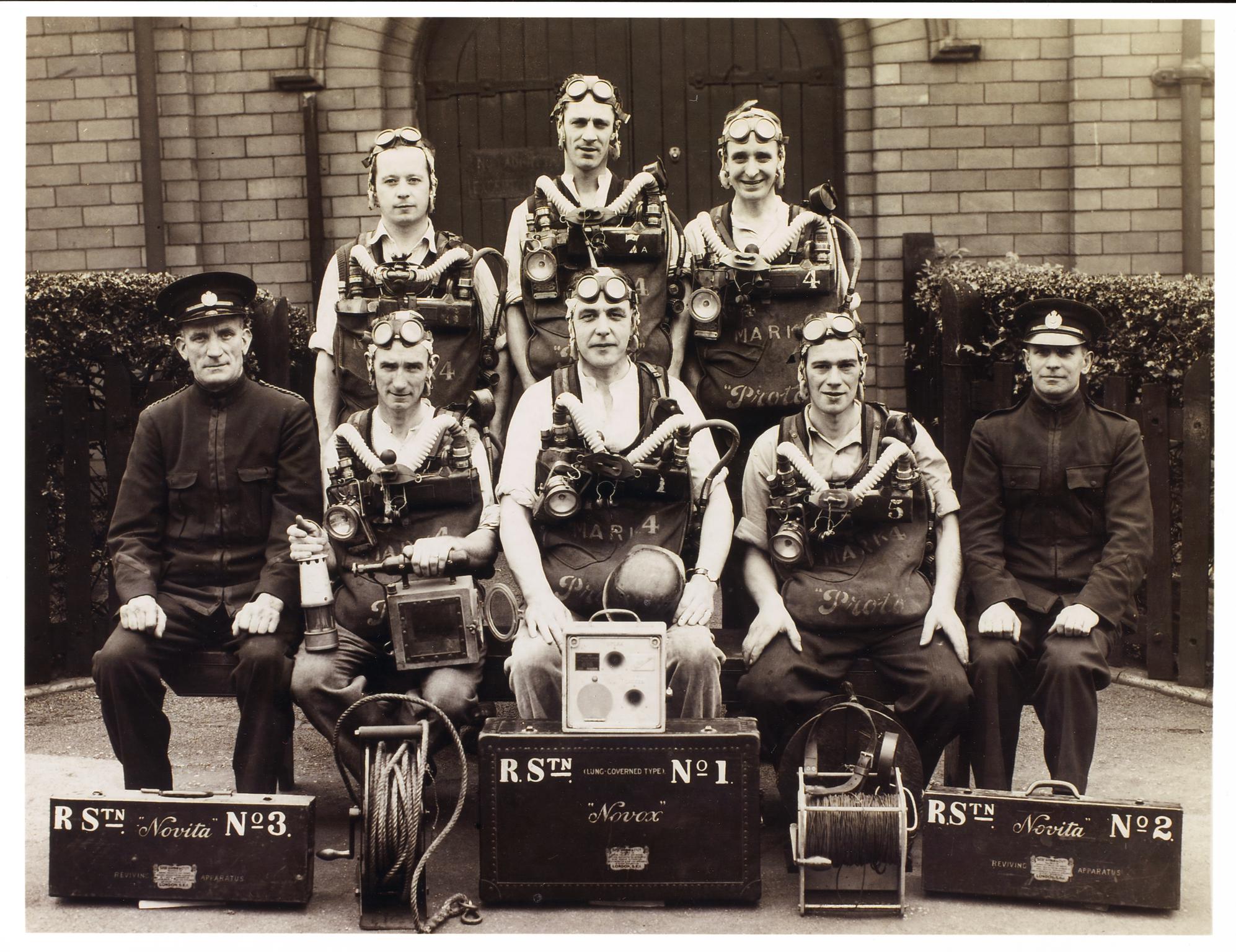 Rescue team from Gresford Colliery disaster 1934, photo.