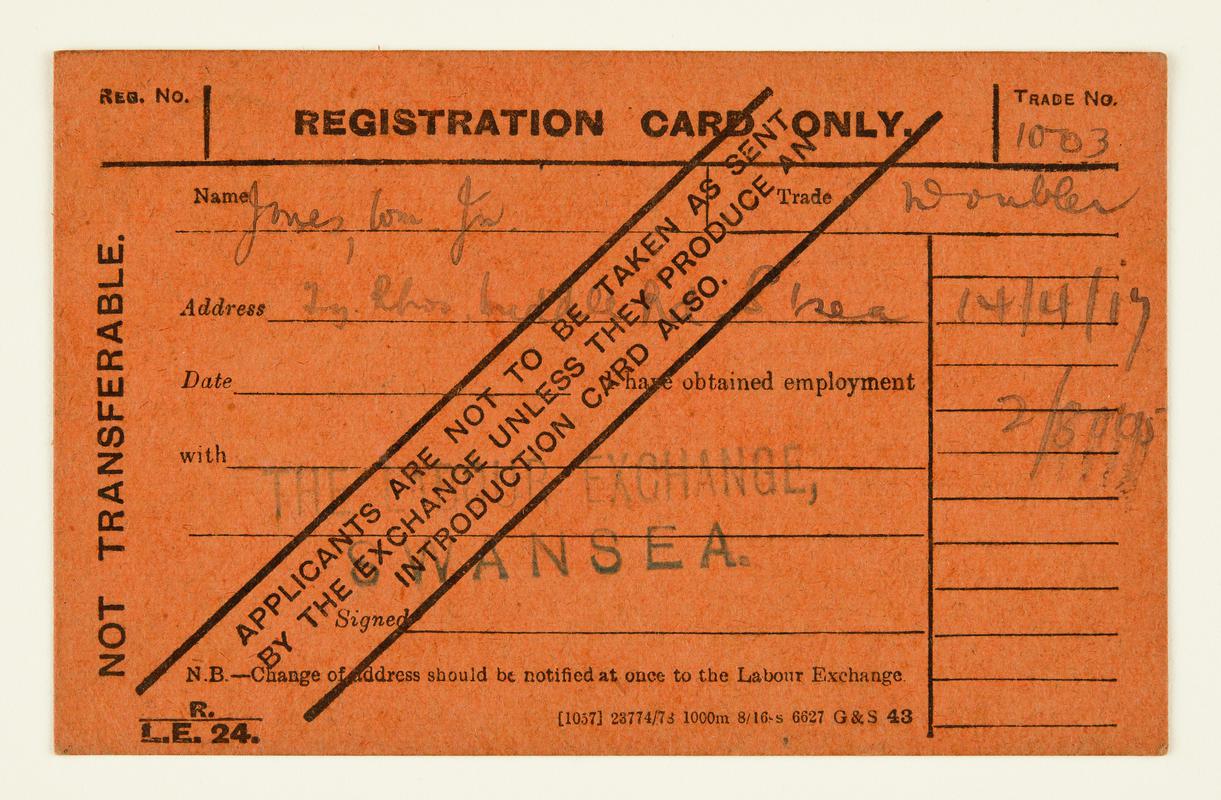 Registration card
