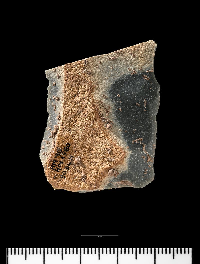 Upper Palaeolithic stone blade from Hoyle's Mouth Cave. Dorsal surface