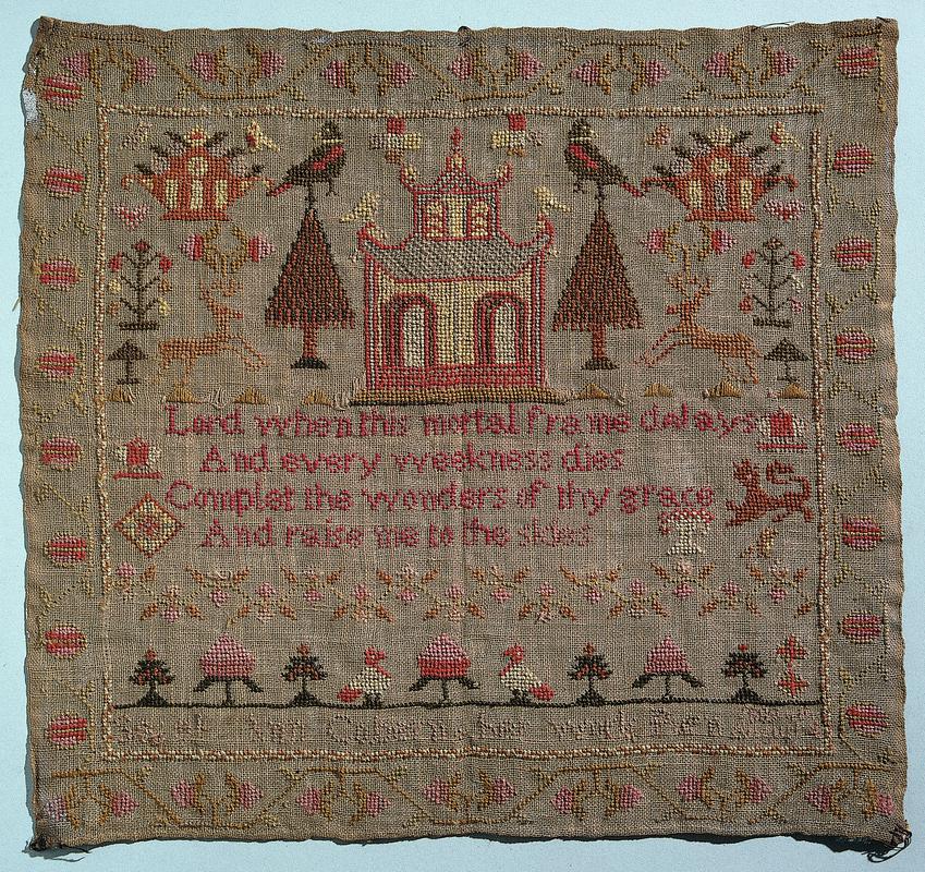 Sampler (motifs & verse), made in Monmouthshire, 1809