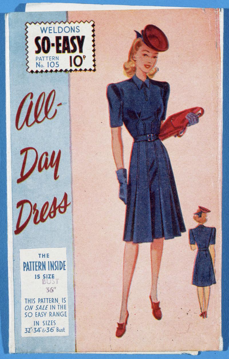 Weldons paper dress pattern, c. 1940-5