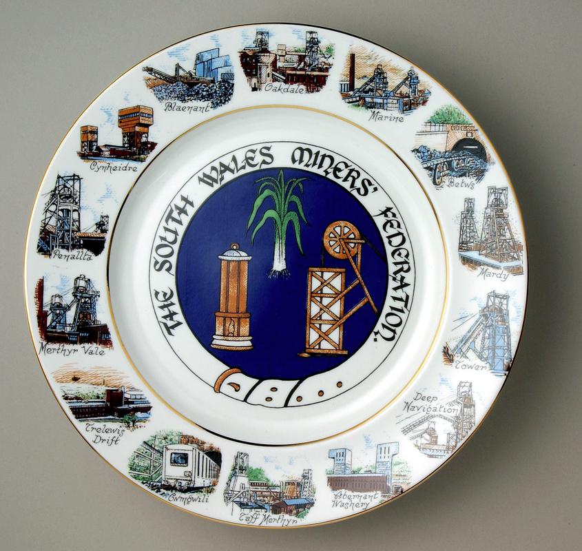 South Wales Miners' Federation plate (front)
