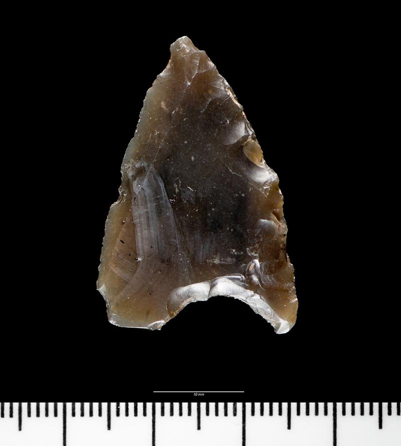 Neolithic flint oblique arrowhead