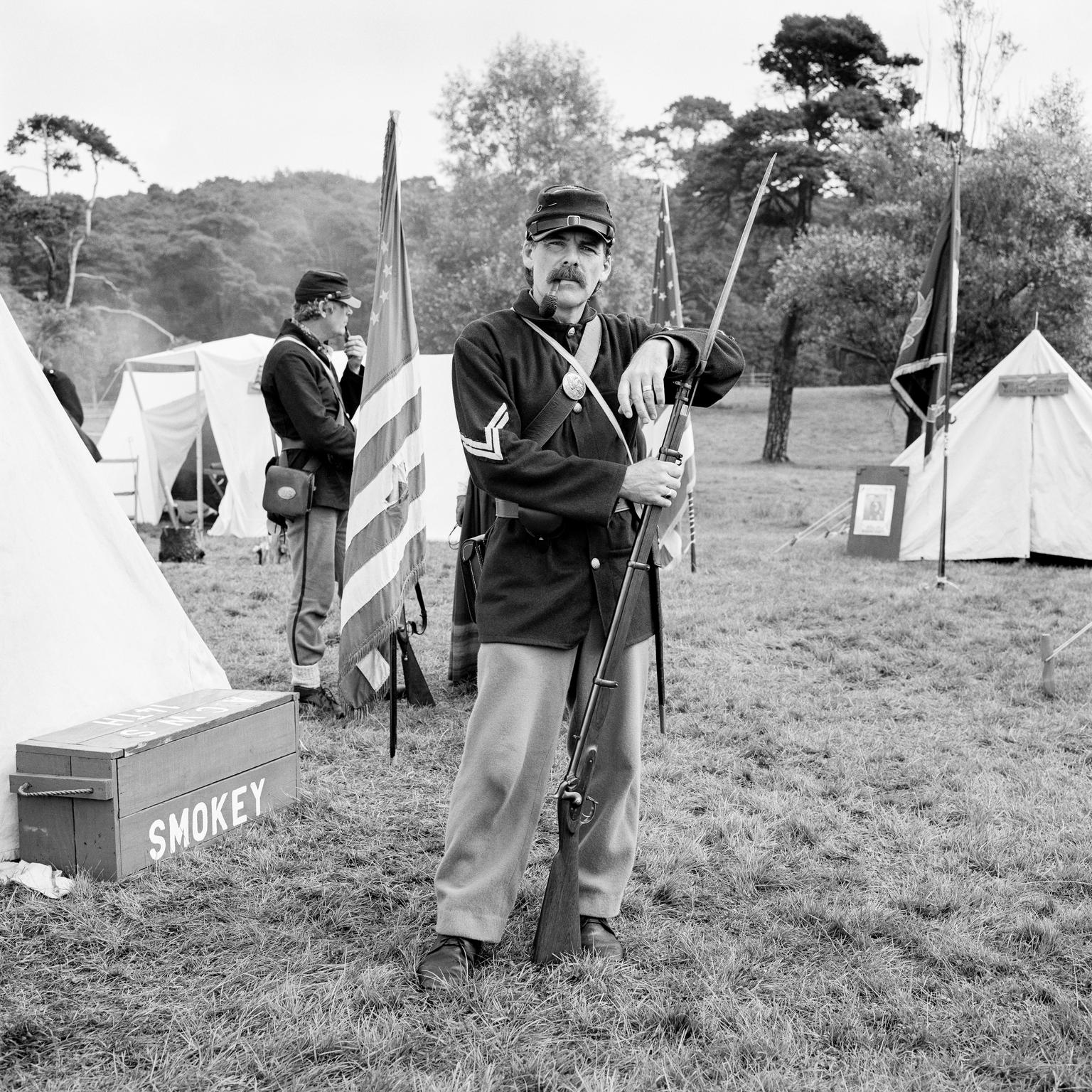 Chris Blanchett American Civil War re-enactment society. Margam Park, Wales