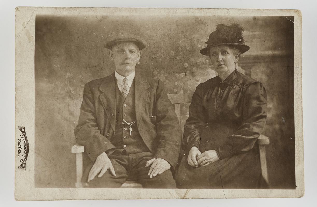 Studio photograph of  Isaac & Mary Davies.