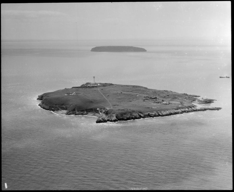 Aerial view of Flat Holm island.