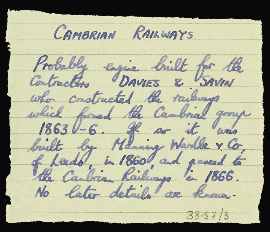 Cambrian Railways locomotive, photograph