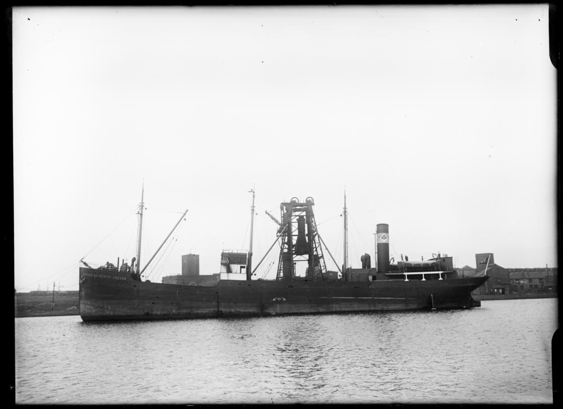 Port broadside view of S.S. ELFRIEDE CHARLOTTE BECKER, c.1936.