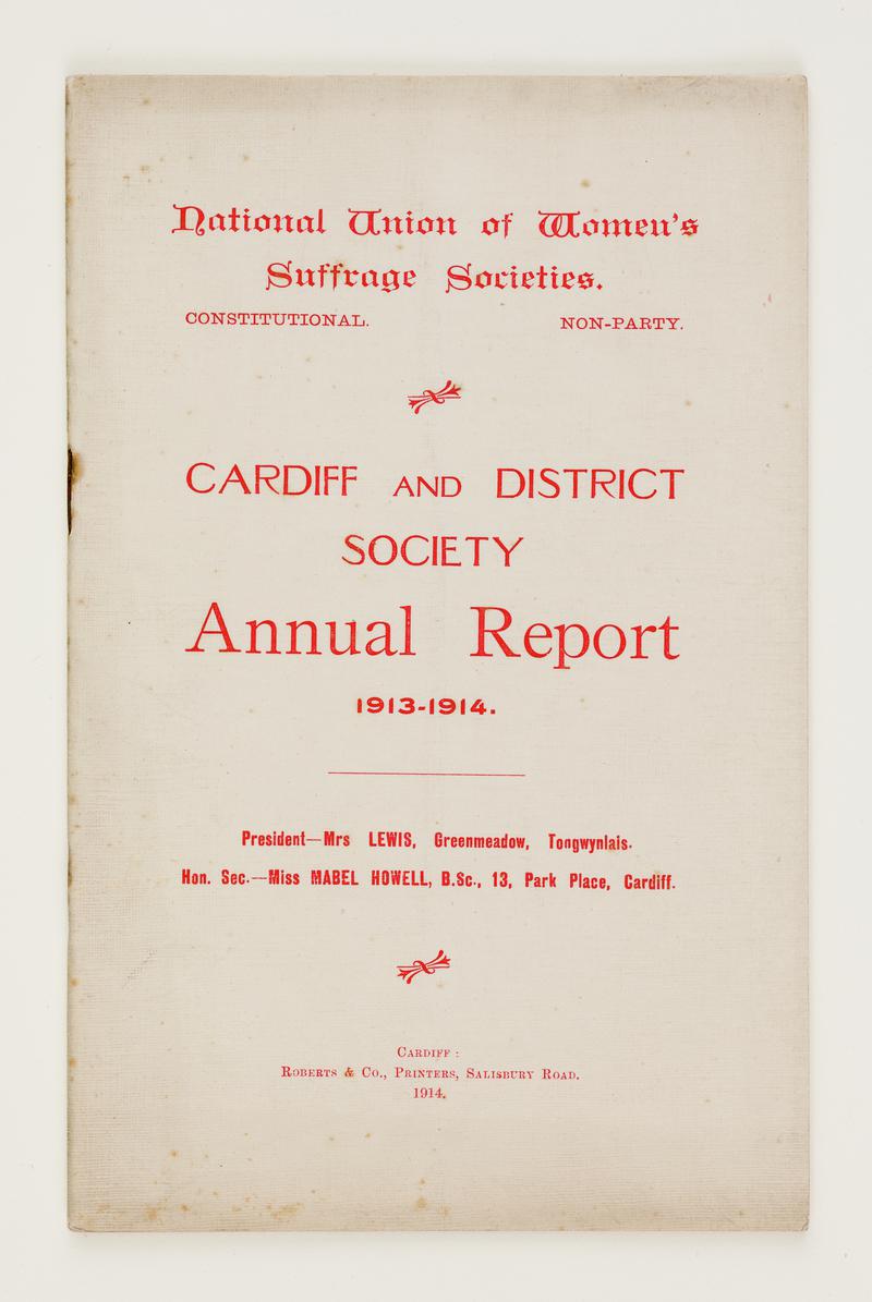 Cardiff and District Society. Annual Report 1913 - 1914