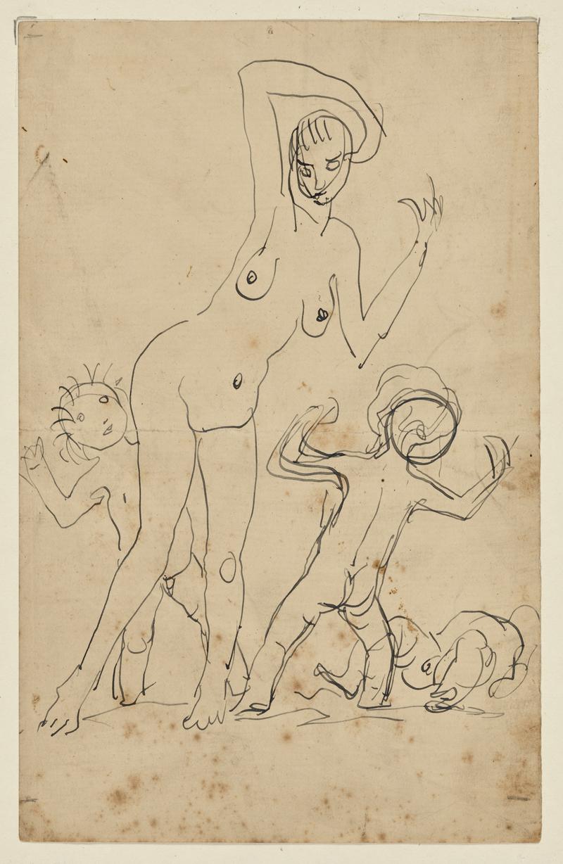 Nude Woman with Three Children