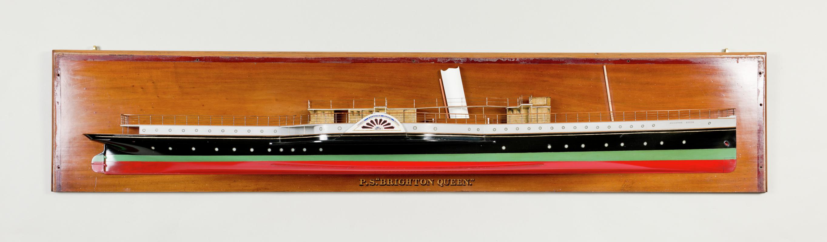 Half hull ship model of the P.S. BRIGHTON QUEEN