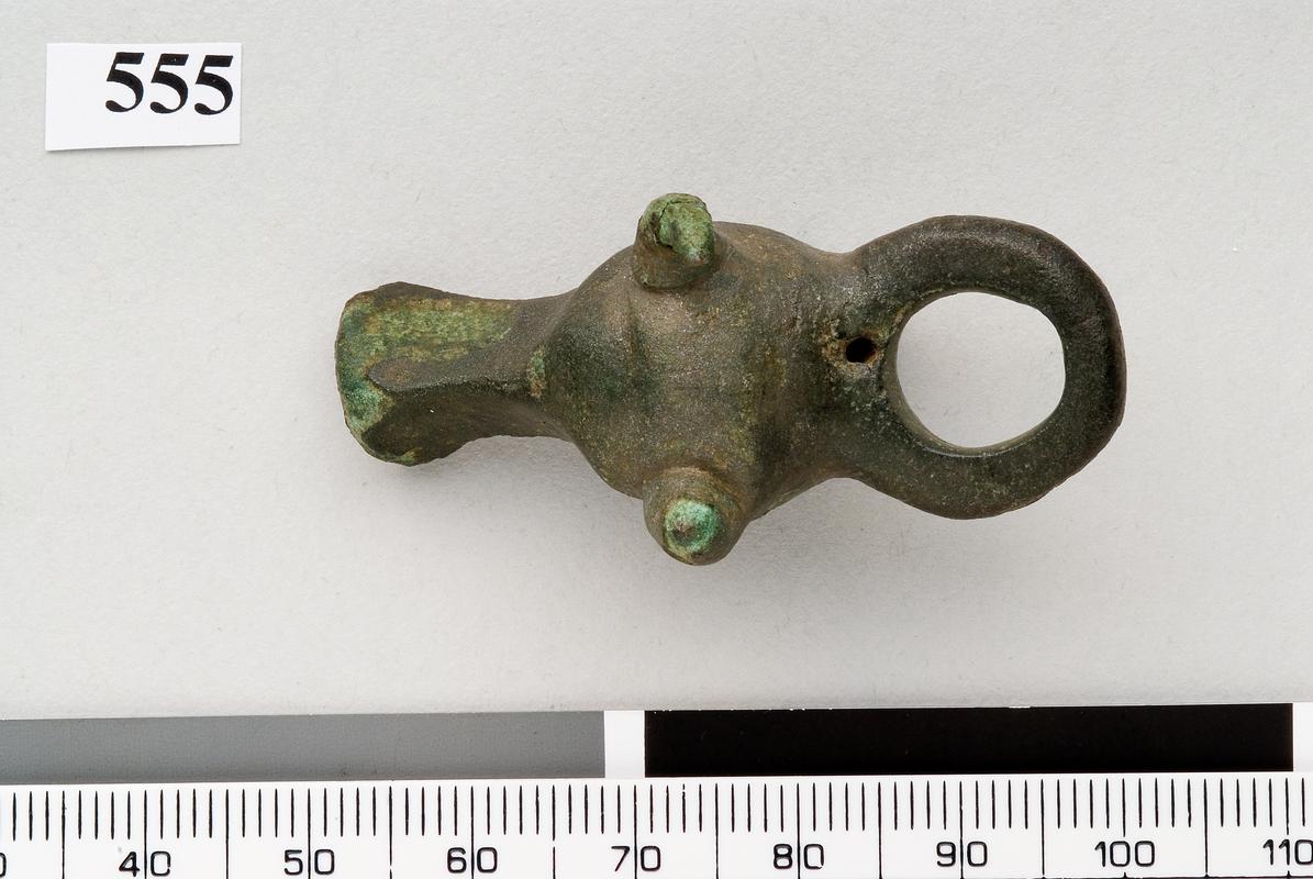 Roman copper alloy ox head escutcheon