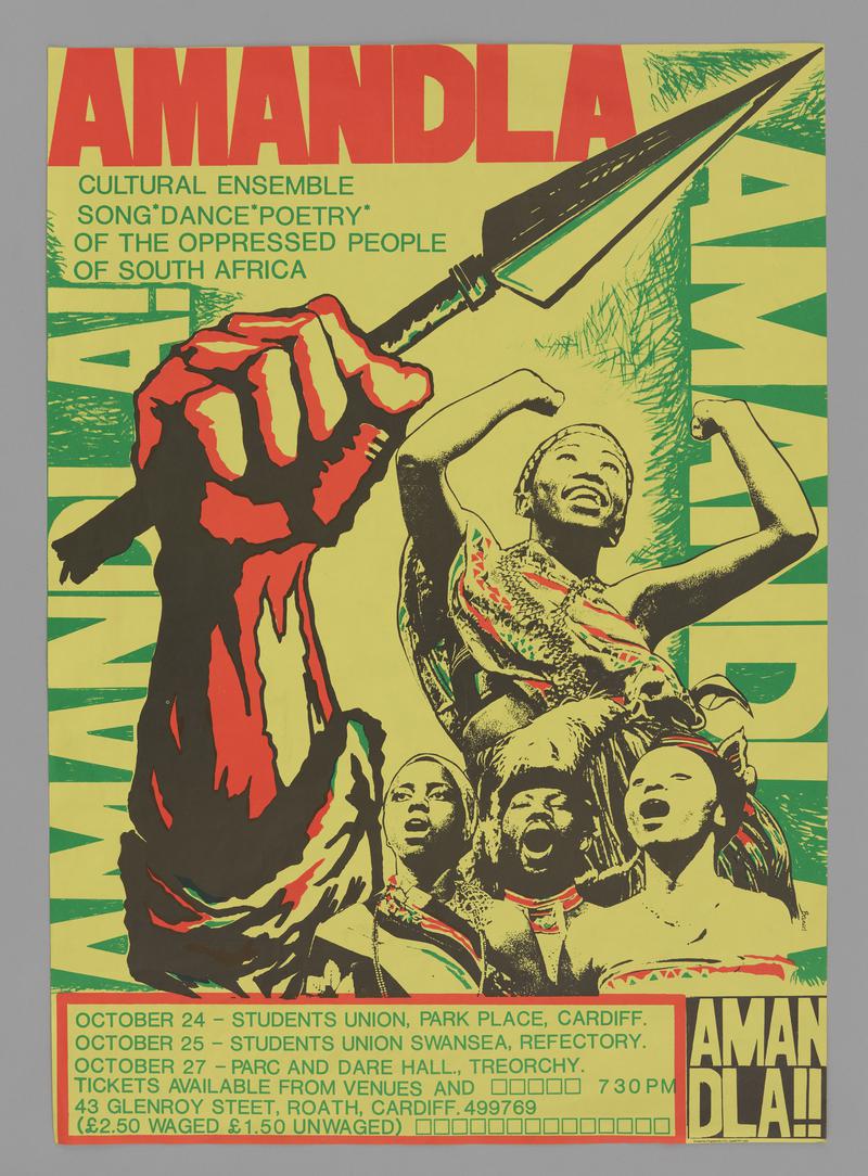 Poster Wales Anti-Apartheid movement - 'Amandla'.