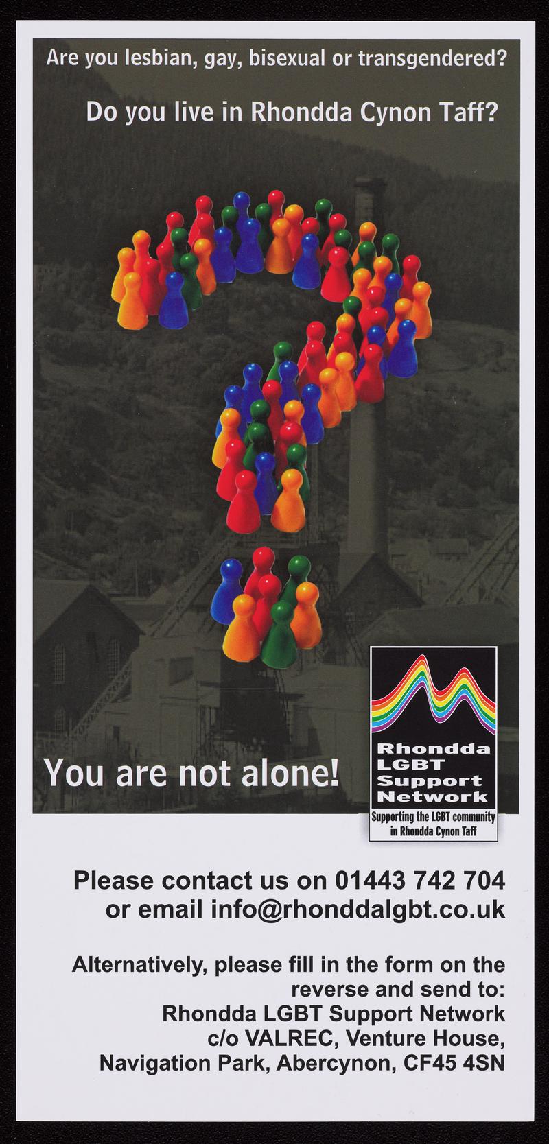 Leaflet and Member Application to join Rhondda LGBT Support Network.