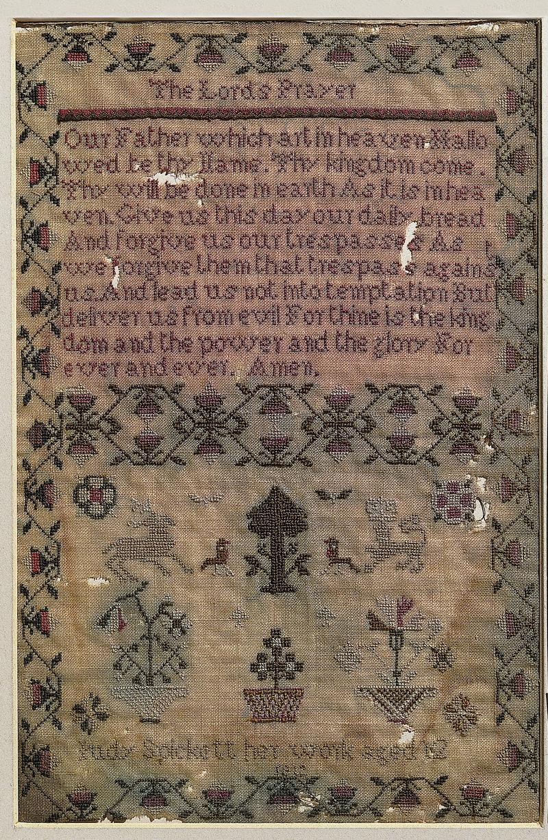 Sampler (Biblical & Motifs), made in Rhoose, 1812