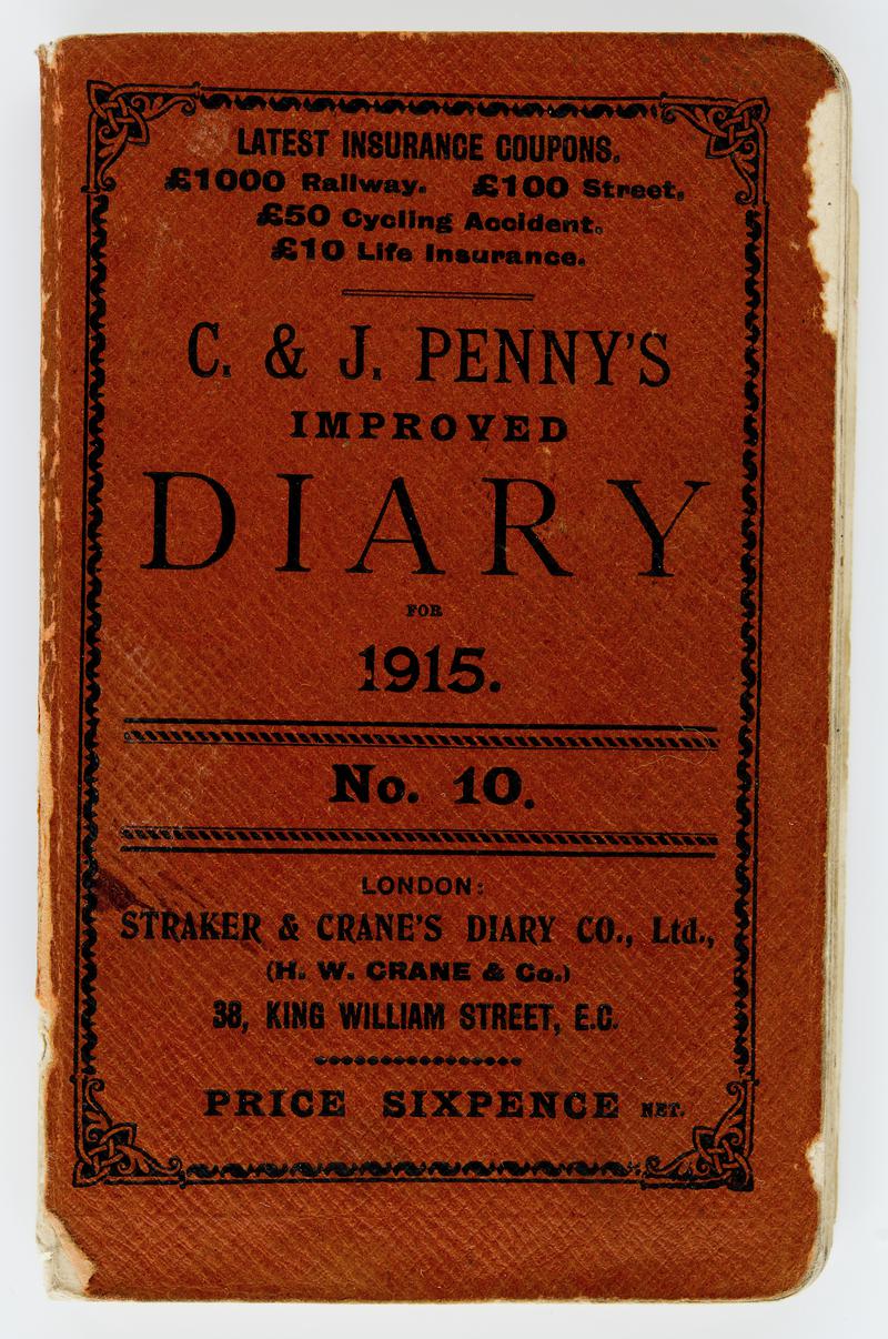 1915 Diary including references to WW1