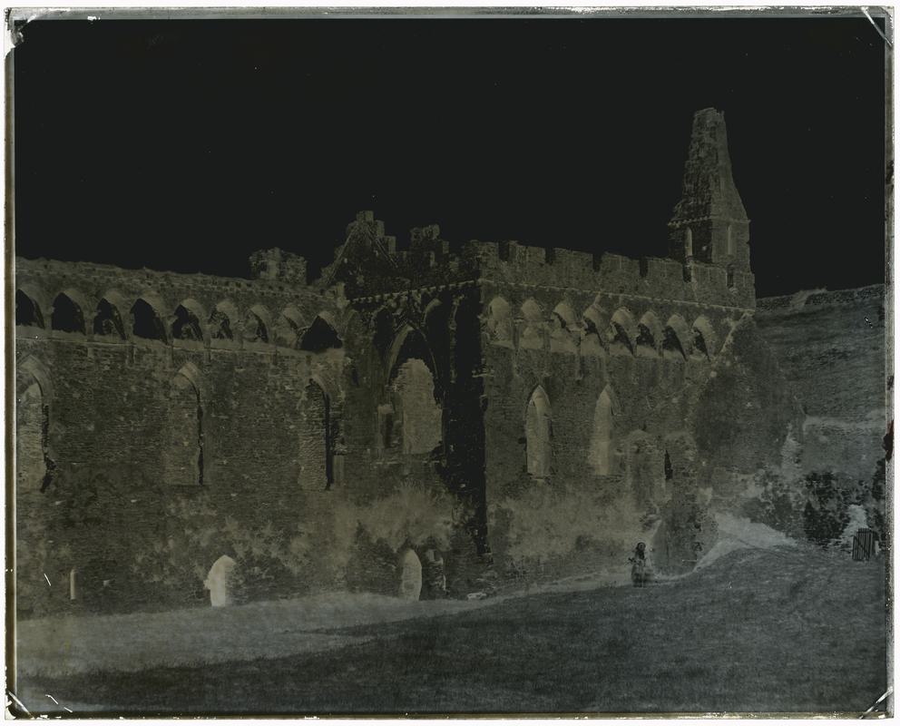 St. David's Courtyard, Chapel & Hall of the Bishops Palace (negative)