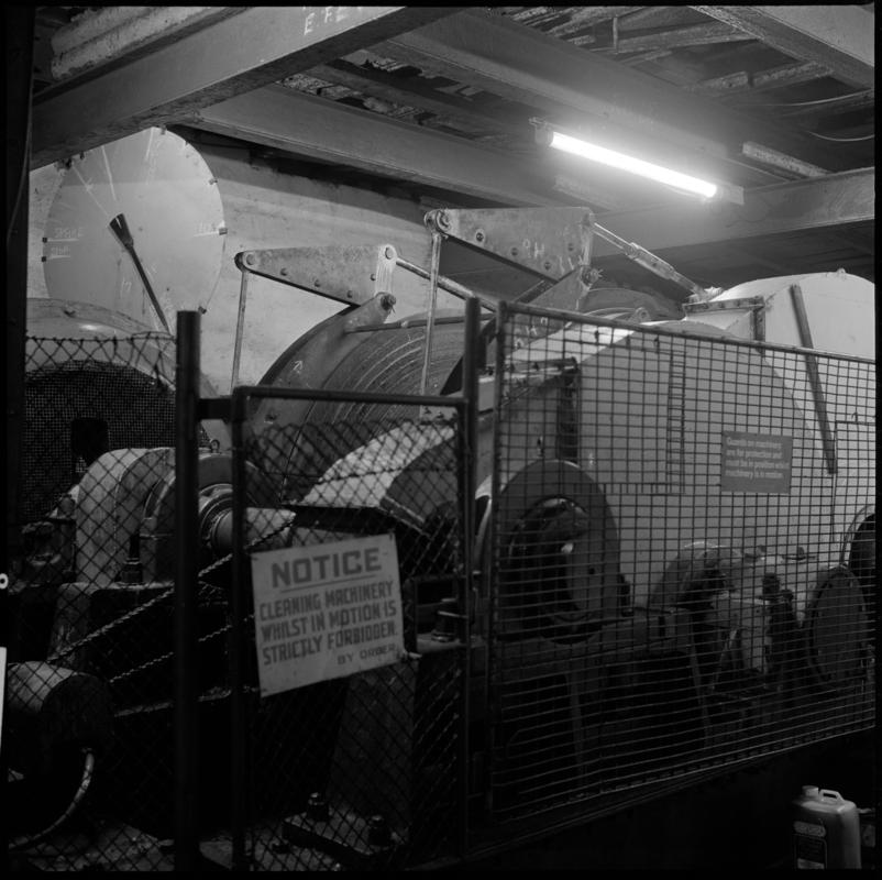 Black and white film negative showing a winding engine, Graig Merthyr Colliery.  'Graig Merthyr' is transcribed from original negative bag.