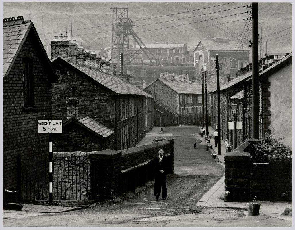 "Rhondda, South wales, 1955 - 'Mining Review' " - Photograph of steelworks and South Wales