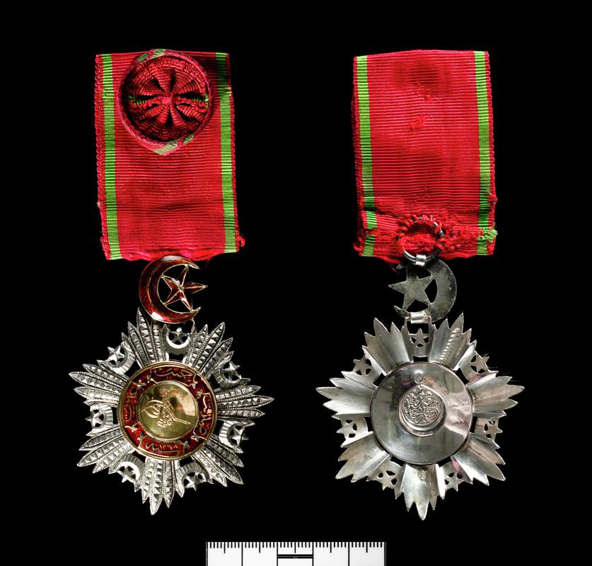 Order of the Mejide. A Turkish medal awarded to Captain David Owen.