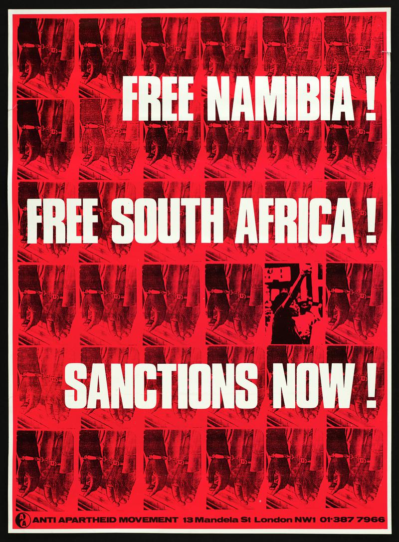 'Poster Free Namibia! Free South Africa! Sanctions Now!.'