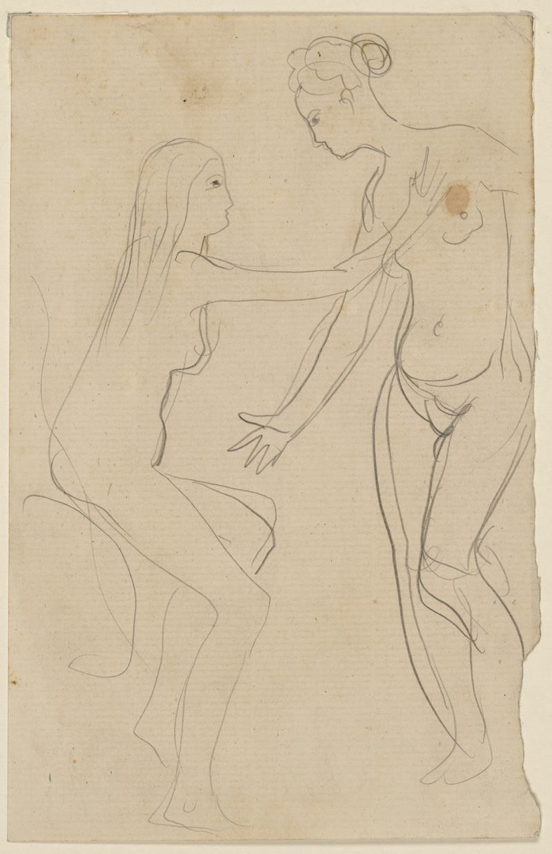 Two Women, one seated, one standing