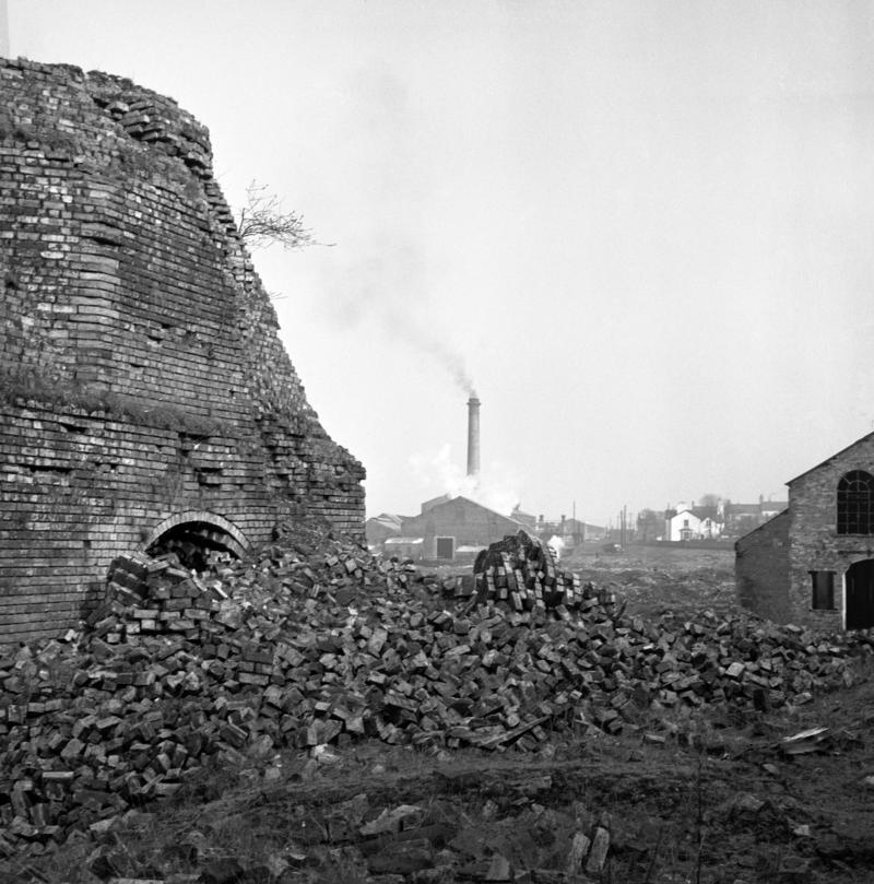 Blast furnace with Tyre Mill in background, New Side Works, Blaenavon