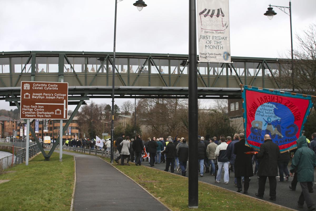 Hoover factory march, Merthyr Tydfil, photograph