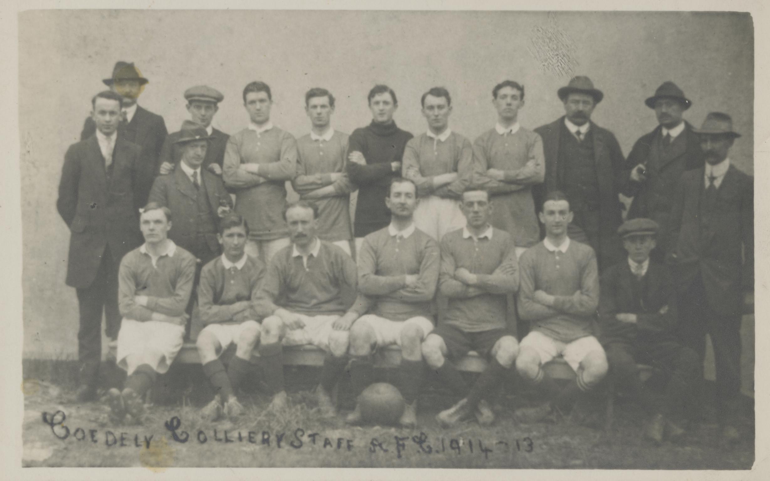 Coedely Colliery Staff A.F.C. 1914-13 (photograph)